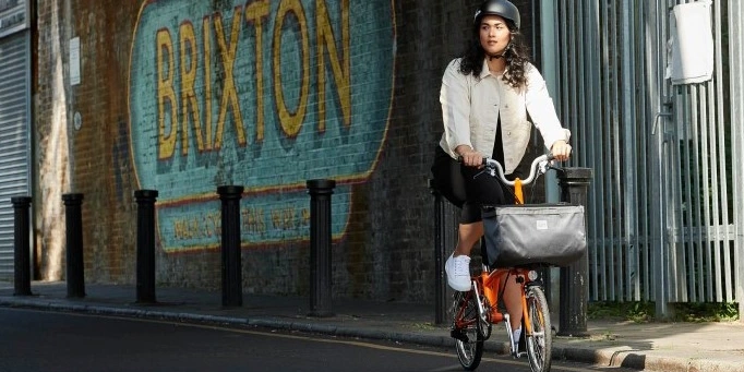 Woman riding a bike