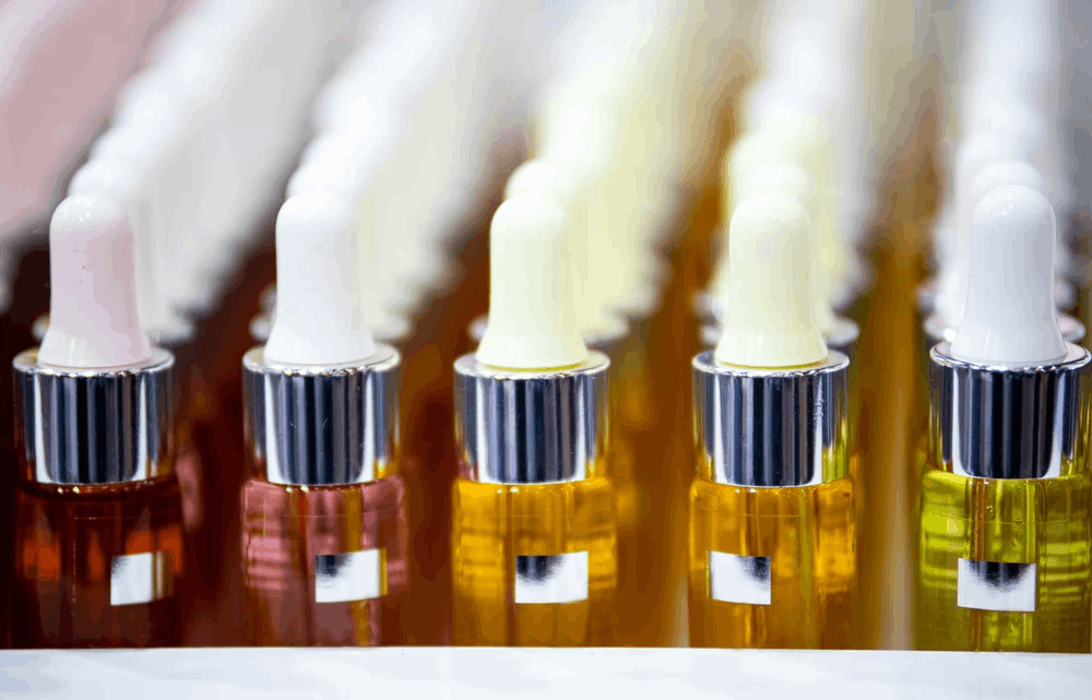 Row of Cosmetics Bottles