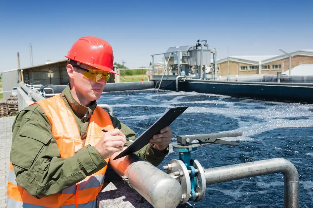 Water Treatment - Man with Clipboard